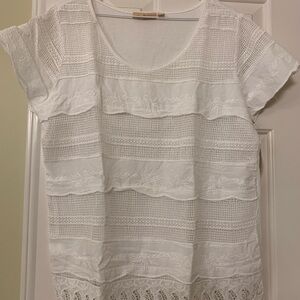 White lace and cotton top